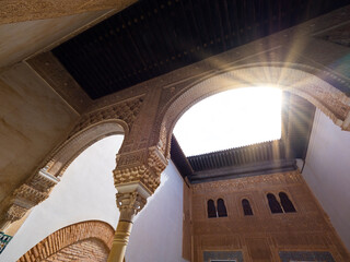 Nasrid Palaces in the Alhambra in Granada, Andalusia, Spain, Unesco heritage