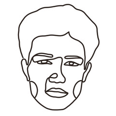 Line art illustration portrait of a man