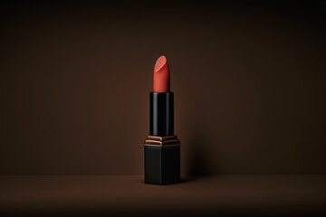 Open red lipstick, generative ai