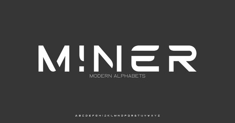 Modern Sports tech font typography. MINIMAL vector typeface for a company. Minimal gaming fonts for logo design.	