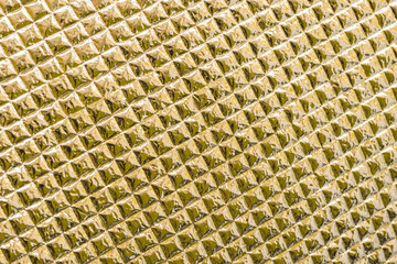Golden metallic small squares. Geometric seamless pattern. Full frame background