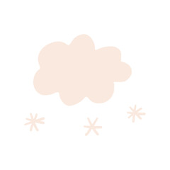 Cute cloud in boho style. Cute hand drawn boho cloud. Boho style childrens decoration. Vector illustration