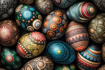 Fototapeta na wymiar Easter eggs, are eggs that are decorated for the Christian feast of Easter, which celebrates the resurrection of Jesus. AI generated