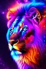 Erleben Sie die Schönheit des Universums durch die Augen eines Löwen mit Galaktischer Wolf: Ein künstlerisches Meisterwerk aus KI. Dieses einzigartige Kunstwerk, erschaffen von fortschrittlicher KI-Te