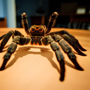 spider on table