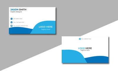 Corporate and clean business card, professional visiting card, the template in rectangle size