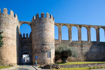 Fototapeta premium Landscape of the Roman aqueduct in Serpa city - Portugal