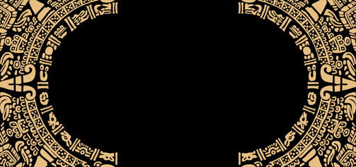 Border of signs and symbols of the peoples of Latin America