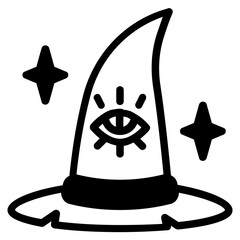 witch hat glyph icon