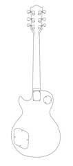 エレキギター　裏側　線画