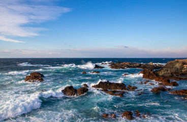 Landscape of the rocky coast in the Sines city area - Portugal