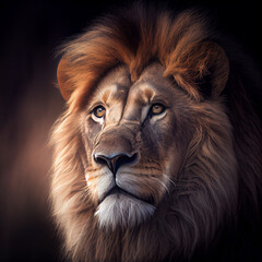 Naklejka premium Lion portrait Art