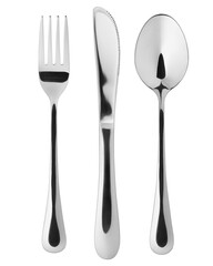 Fork, Knife, Spoon, cutlery isolated on white background, clipping path, full depth of field