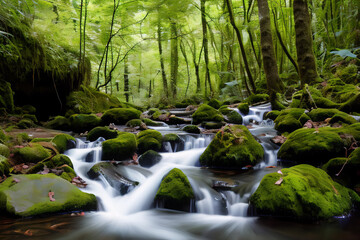 Enchanting Forest with Freshwater Streams