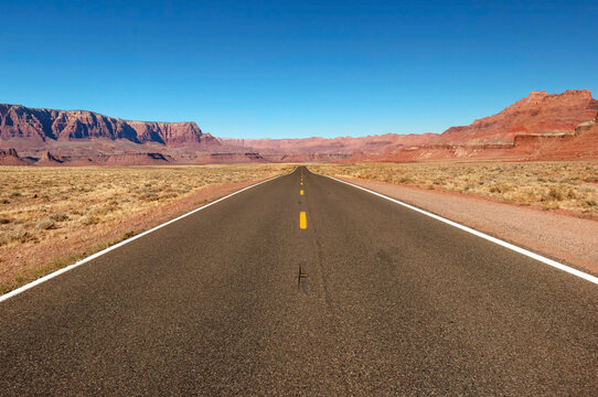 Fredonia Vermilion Cliffs Scenic Road (Interstate 89A) in Vermilion Cliffs National monument between Utah and Arizona states, Southwest USA