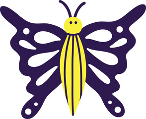 Magic Mystical moth. Freaky Moth Card in modern doodle style. Vector illustration