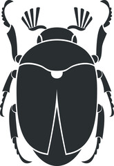 Cockchafer beetle insect logo. Decorative ornate icon design. Geometric insect illustration in flat style
