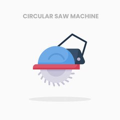 Circular Saw machine icon flat. Vector illustration on white background. Can used for web, app, digital product, presentation, UI and many more.