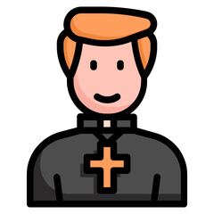 priest pastor Color line icon