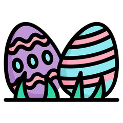 easter egg Color line icon