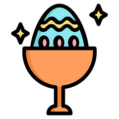 easter egg Color line icon