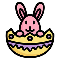 rabbit bunny Color line icon
