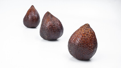 Salak or snake fruit isolated on white background