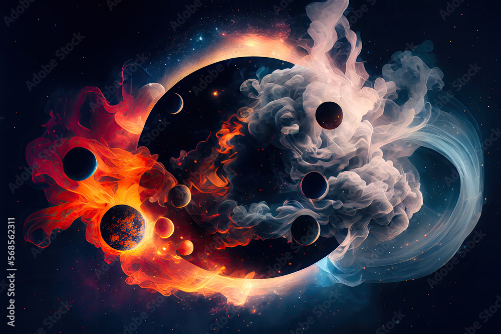 Wall mural cosmic planet deep space - by generative ai