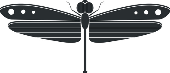 Dragonfly  insect logo. Decorative ornate icon design. Geometric insect illustration in flat style © Maria Gerasimova