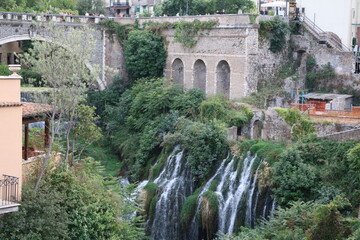 Aniene Falls in Tivoli, Lazio Italy