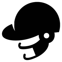 baseball helmet vector, icon, symbol, logo, clipart, isolated. vector illustration. vector illustration isolated on white background.