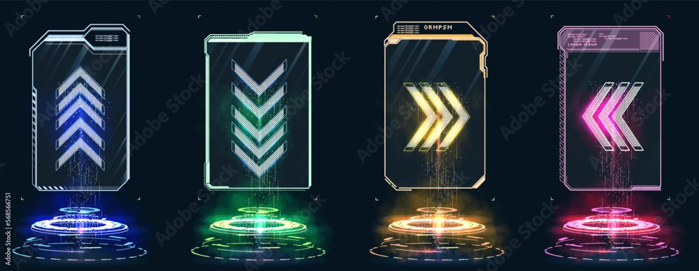 Poster futuristic vector hud interface screen design. digital callouts titles. hud ui gui futuristic user i