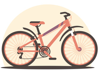 Mountain bike. Bicycle for recreation. Vector graphics
