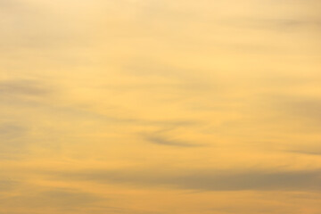 Sky background in windy weather. Backdrop clouds. Burnt evening color