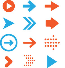 colorful right arrow icon vector, set arrows symbol icons. isolated.