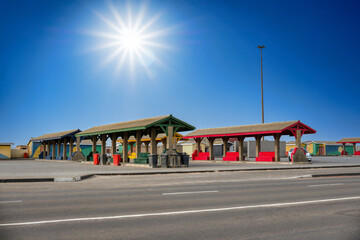 bus stop in Namibia