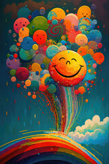 Obraz na płótnie Canvas Rainbow and joy of positivity