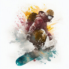 abstract snowboarder