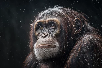 Fotobehang Szympans w deszczu © sslawek89
