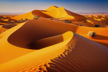 Wydmy piaskowe na pustyni Sahara