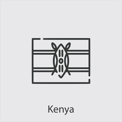 Kenya icon vector icon.Editable stroke.linear style sign for use web design and mobile apps,logo.Symbol illustration.Pixel vector graphics - Vector