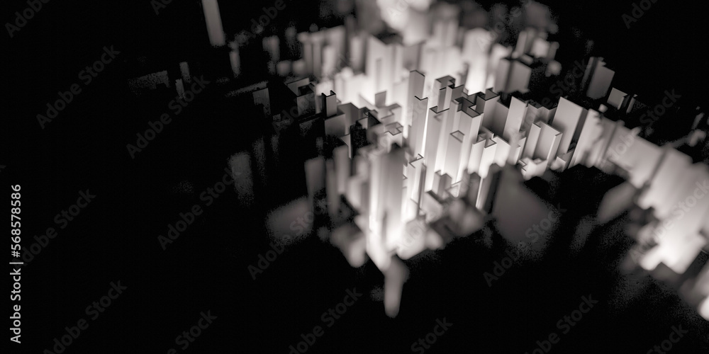 Leinwandbilder Infinite maze mega city: technology and development concepts, original 3d rendering