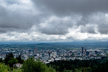 Stormy Portland, OR City Skyline