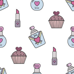 vector graphic seamless pattern with holiday objects