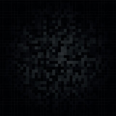 Black squared background. Vector illustration of dark abstract texture with squares. Pattern design for  card, banner, postcard, poster, flyer,  cover, brochure. 