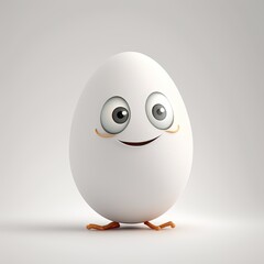 Cute Cartoon Egg Character (Generative AI)