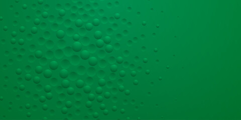 Abstract background in green colors with many convex and concave small circles
