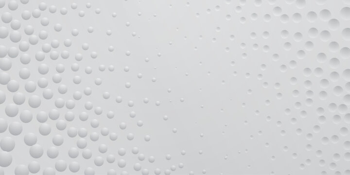 Abstract background in white colors with many convex and concave small circles