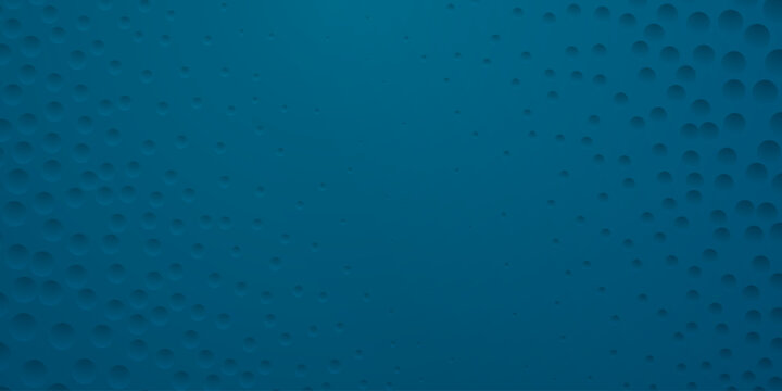 Abstract background in blue colors with many concave small circles