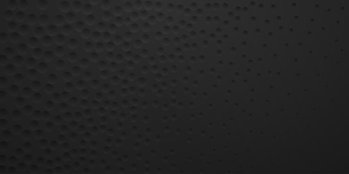 Abstract background in black colors with many concave small circles
